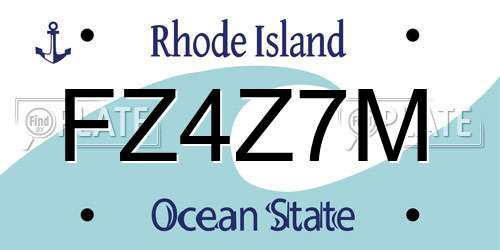 FZ4Z7M Rhode Island License Plate