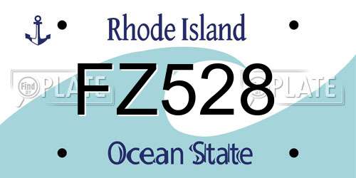 FZ528 Rhode Island License Plate