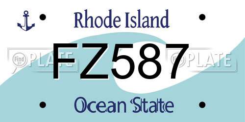FZ587 Rhode Island License Plate