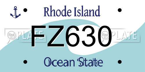 FZ630 Rhode Island License Plate