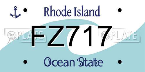 FZ717 Rhode Island License Plate