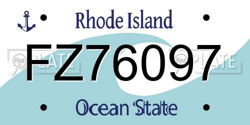 FZ76097 Rhode Island License Plate