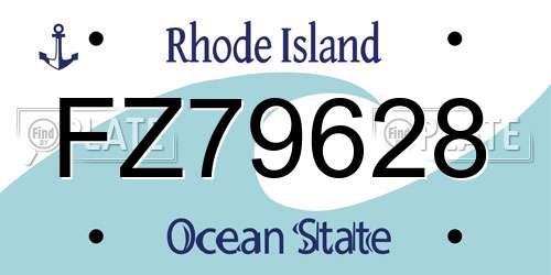 FZ79628 Rhode Island License Plate