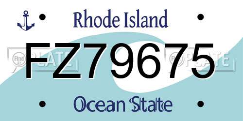 FZ79675 Rhode Island License Plate
