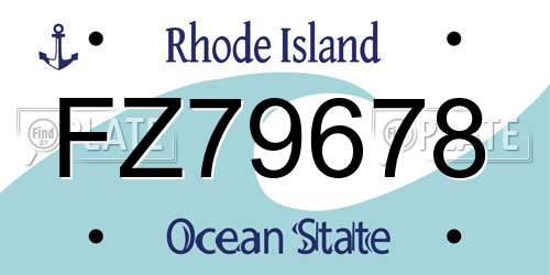 FZ79678 Rhode Island License Plate