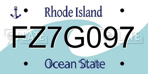FZ7G097 Rhode Island License Plate