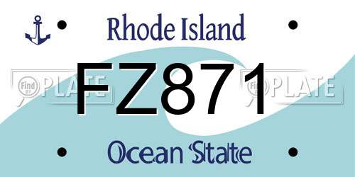 FZ871 Rhode Island License Plate