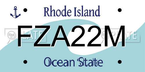 FZA22M Rhode Island License Plate