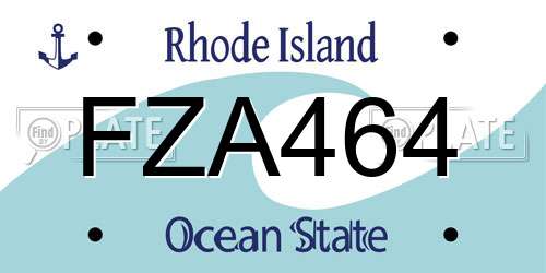 FZA464 Rhode Island License Plate