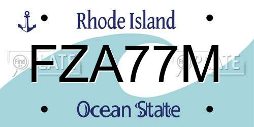 FZA77M Rhode Island License Plate