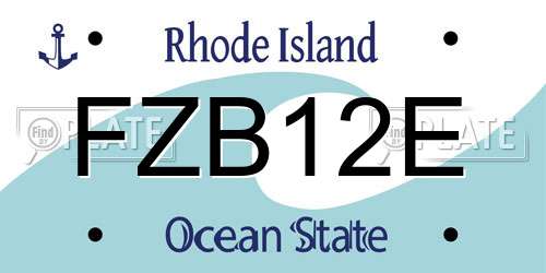 FZB12E Rhode Island License Plate