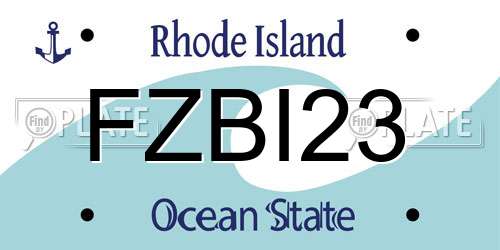 FZBI23 Rhode Island License Plate