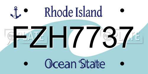 FZH7737 Rhode Island License Plate