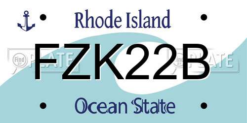 FZK22B Rhode Island License Plate