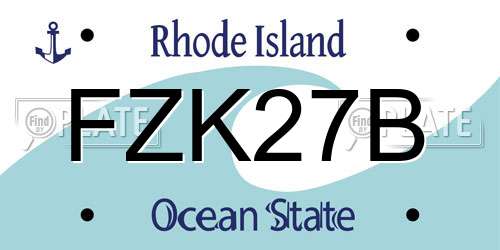 FZK27B Rhode Island License Plate