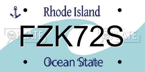 FZK72S Rhode Island License Plate