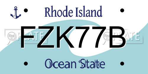 FZK77B Rhode Island License Plate