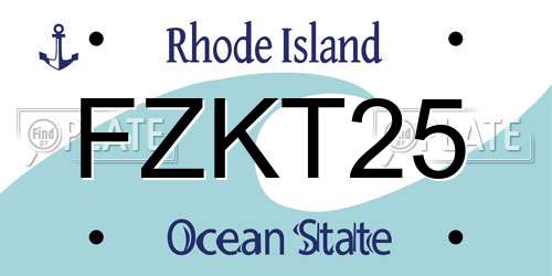 FZKT25 Rhode Island License Plate