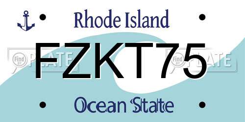 FZKT75 Rhode Island License Plate