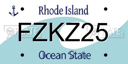 FZKZ25 Rhode Island License Plate