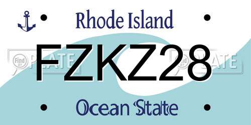 FZKZ28 Rhode Island License Plate
