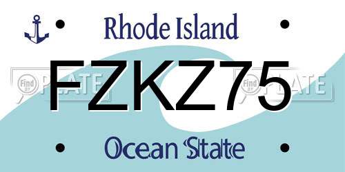 FZKZ75 Rhode Island License Plate