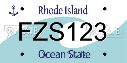 FZS123 Rhode Island License Plate