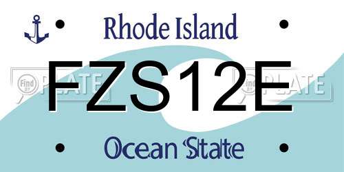 FZS12E Rhode Island License Plate