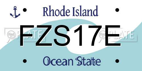 FZS17E Rhode Island License Plate
