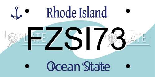 FZSI73 Rhode Island License Plate