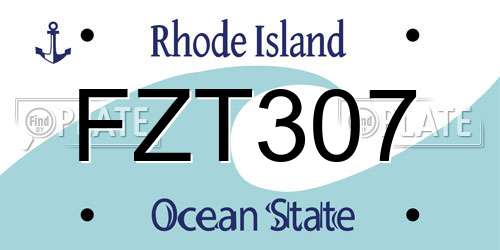 FZT307 Rhode Island License Plate