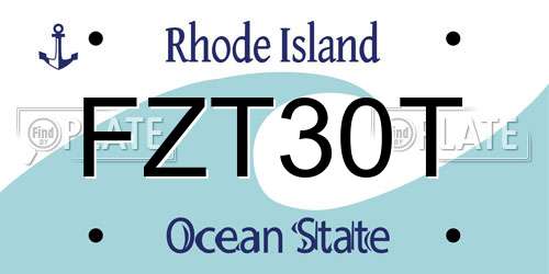 FZT30T Rhode Island License Plate