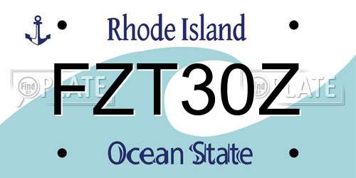 FZT30Z Rhode Island License Plate