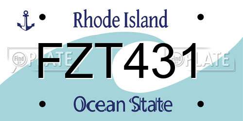 FZT431 Rhode Island License Plate