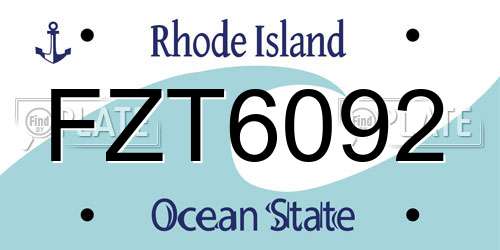 FZT6092 Rhode Island License Plate