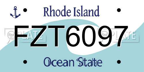 FZT6097 Rhode Island License Plate