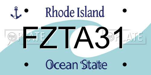 FZTA31 Rhode Island License Plate