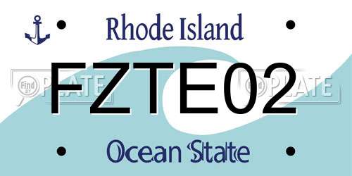 FZTE02 Rhode Island License Plate