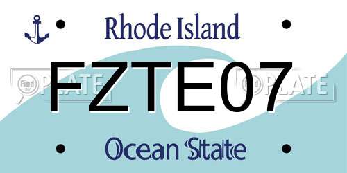 FZTE07 Rhode Island License Plate