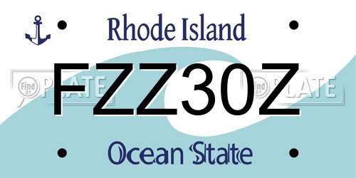 FZZ30Z Rhode Island License Plate