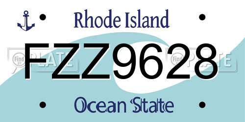 FZZ9628 Rhode Island License Plate