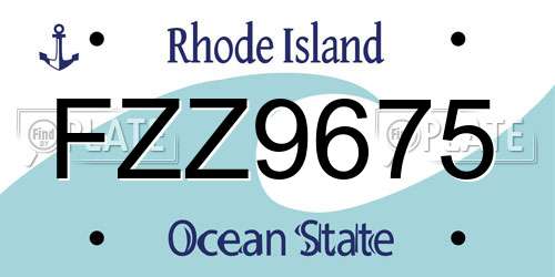 FZZ9675 Rhode Island License Plate