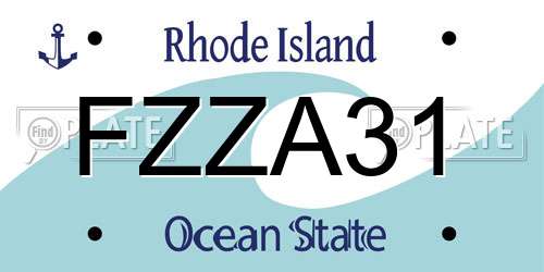 FZZA31 Rhode Island License Plate