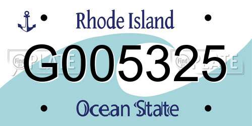 G005325 Rhode Island License Plate