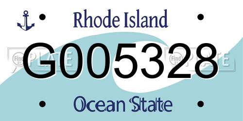 G005328 Rhode Island License Plate