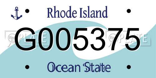 G005375 Rhode Island License Plate