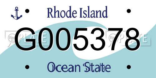 G005378 Rhode Island License Plate