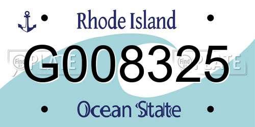 G008325 Rhode Island License Plate