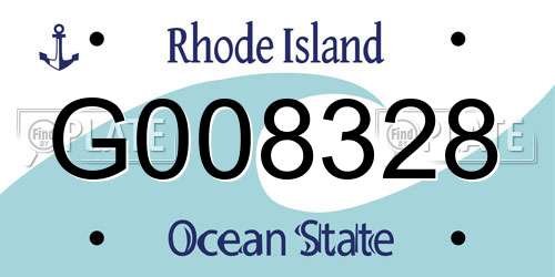 G008328 Rhode Island License Plate