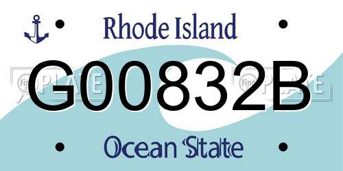 G00832B Rhode Island License Plate